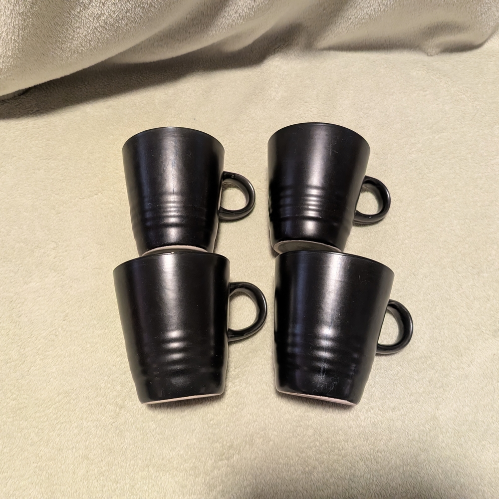 Black Ceramic Mug Set